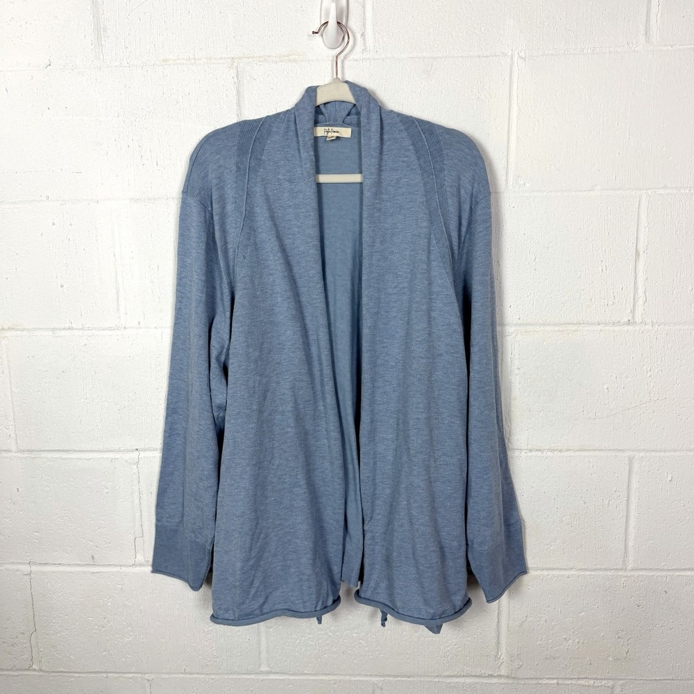 Peyton Primrose NWT Open Shawl Neck Cardigan Plus Size 3X Heather Blue Neutral